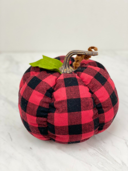 Red & Black Check 6in Pumpkin