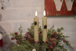 Birch Taper Candle 3D Realistic Flame 6in 2pack