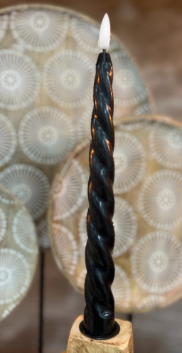 Black Spiral Taper 3D Flame 10in Set of 2