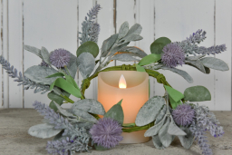 Lavendar Lambsear 4.5in Candle Ring