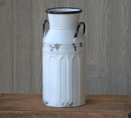 White Milk Can 13in H