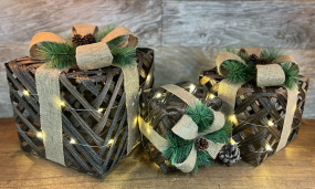 Rattan Giftboxes 6,8 and 10in Set of 3