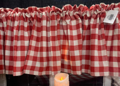 Red Check Valance 15x72in