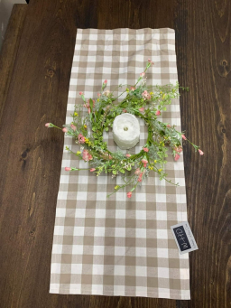 Brown Check Runner 14x36in