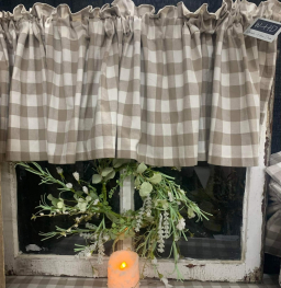 Brown Check Valance 15x72in