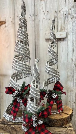 Glitery Natural Trees Set of 3 16in, 24in and 32in