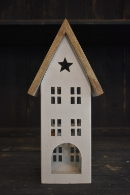 White Metal House 6x4x13in