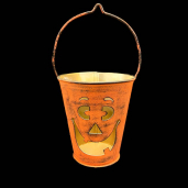 Orange Pumpkin Face Container 4x6.5in