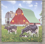 Country Barn w/ 4 LED Lights 16x16in