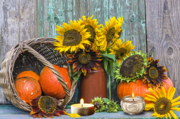Fall Basket w/ 2 LED Lights 16inx24in