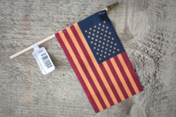 Primitive American Flag on Stick 12in by 8in 24pack