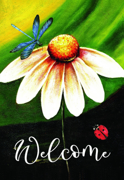 Welcome Daisy Garden Flag 12in by 18in