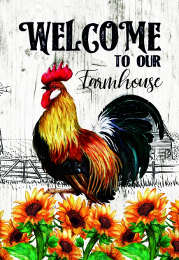 Farmhouse Rooster Garden Flag 12in by 18in