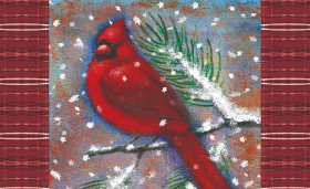 Christmas Cardinal Floor Mat 18x30in