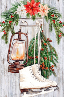 Christmas Poinsettia Garden Flag 12x18in