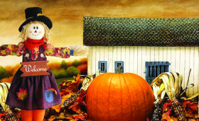 Fall Scarescrow Floor Mat 18x30in
