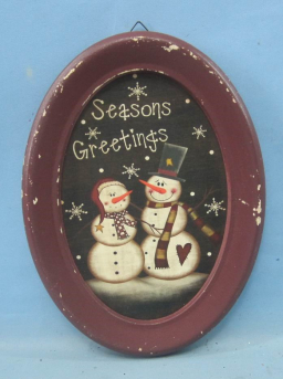 Black Oval plate-Season Greetings 8.75in